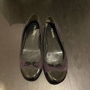 Prada Navy Suede Flats Sz 37